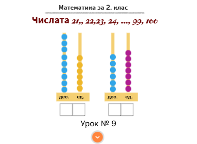 Урок № 9. Числата 21, 22, 23, 24, ..., 99, 100